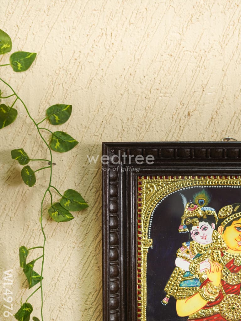 Tanjore Painting - Andal Krishna - Flat (Gold Foil) - 12x10 inch - WL4976
