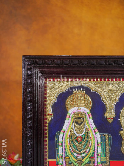 Tanjore Painting - Annamalaiyar Unnamalai amman - 15 x 12 inch - Semi Embossed - WL3975