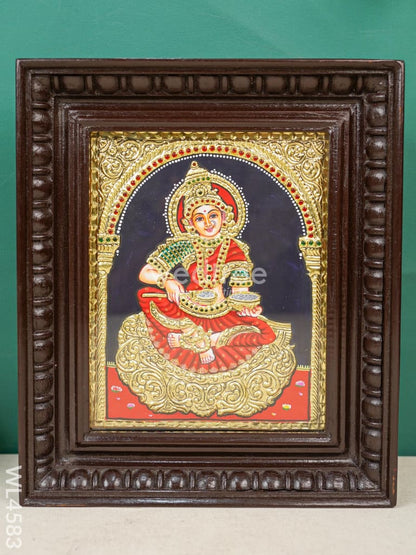 Tanjore Painting - Annapoorani - Flat (Gold Foil) - 10x8 inch - WL4583
