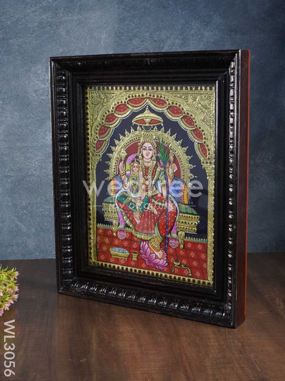 Tanjore Painting Bala & Lalitha Tripura Sundari - Flat (Gold foil) - 15 x 12 inch - WL3056