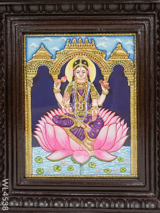 Tanjore Painting - Bala Tripura Sundari - Flat (Gold Foil) - 10x8 inch - WL4538