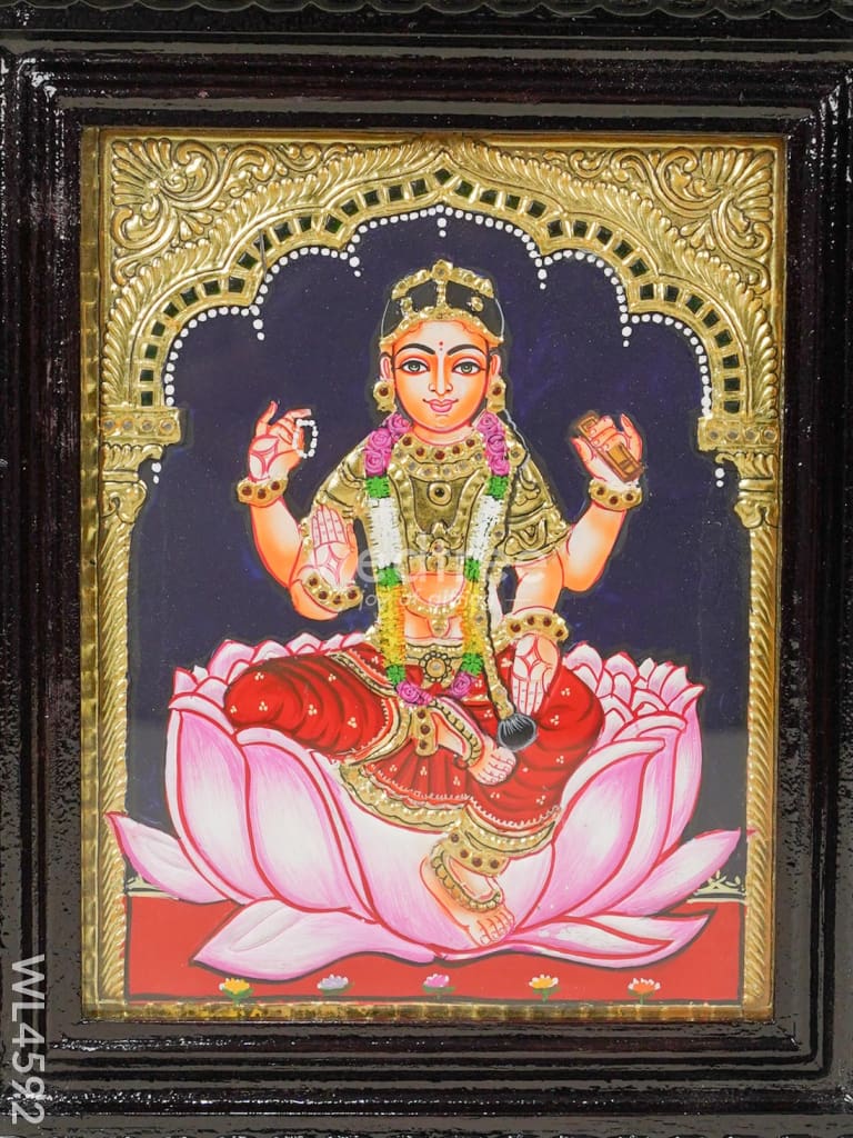 Tanjore Painting - Bala Tripura Sundari - Flat (Gold Foil) - 10x8 inch - WL4592
