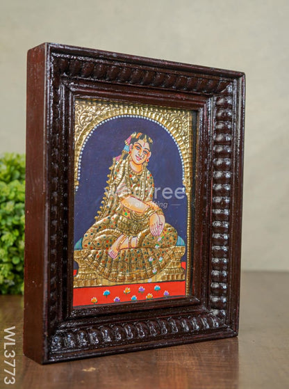 Tanjore Painting Bride - Flat (Gold foil) - 8x6 inch - WL3773