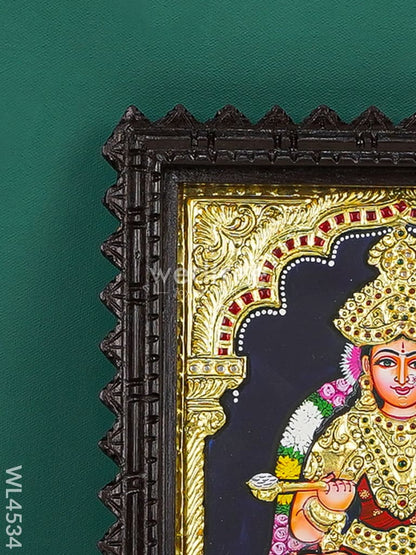 Tanjore Painting (Chettinad Frame) - Annapoorni - Flat (Gold Foil) - 10x8 inch - WL4534