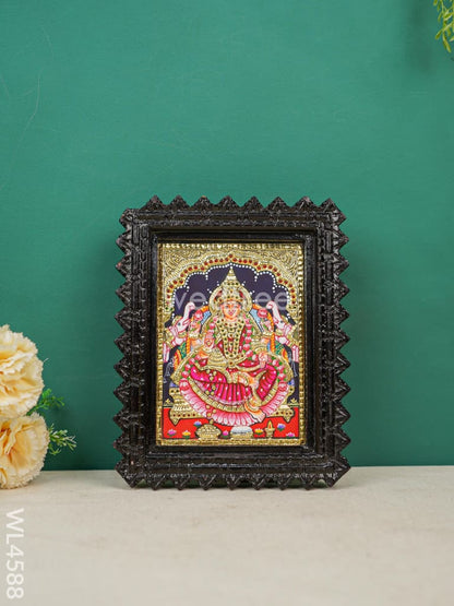 Tanjore Painting (Chettinad Frame) - Gajalakshmi - Flat (Gold Foil) - 8x6 inch - WL4588