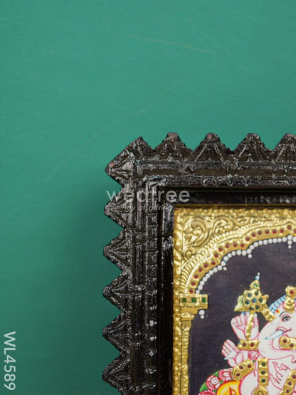 Tanjore Painting Chettinad Frame - Ganesha - Flat (Gold Foil) - 8 x 6 inch - WL4589