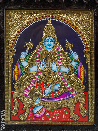 Tanjore Painting (Reverse Chettinad Frame) - Dhanvantri - Flat (Gold Foil) - 10x8 inch - WL4165