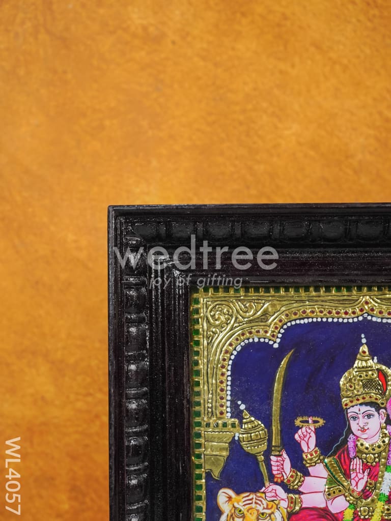 Tanjore Painting - Durga 12 x 10 inch - Flat [Gold Foil] - WL4057