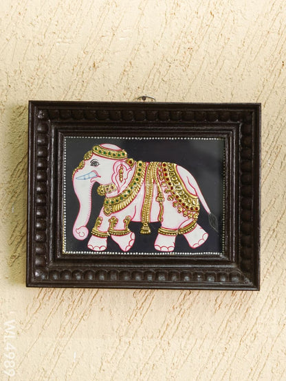 Tanjore Painting - Elephant - Flat (Gold Foil) - 8x6 inch - WL4989