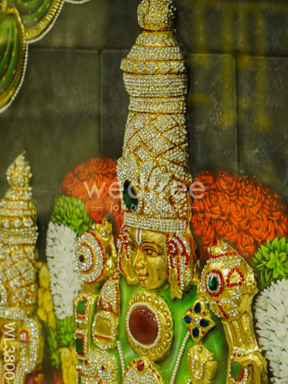 Tanjore Painting (Embossed) Balaji Padmavathi Thayar - 4x3ft - WL3800