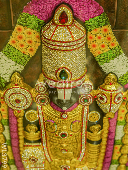 Tanjore Painting (Embossed) Tirupathi Balaji - 4x3ft - WL3799