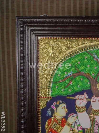 Tanjore painting Flute Krishna (Semi Embossed) - 30x24 inch - WL3392