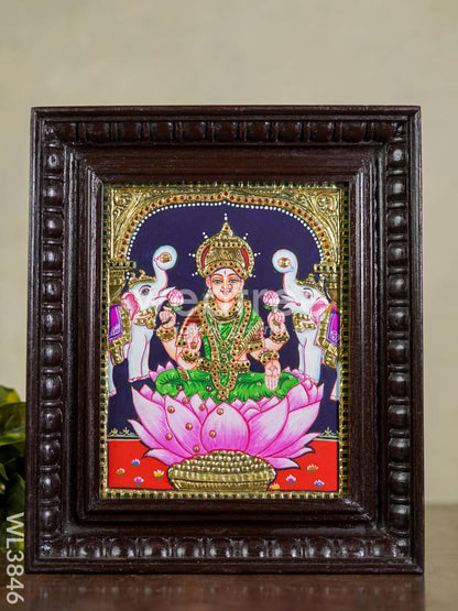 Tanjore Painting - Gaja Lakshmi - Flat (Gold foil) - 10x8 inch - WL3846