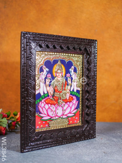 Tanjore Painting - Gaja Lakshmi - Flat (Gold foil) - 10x8 inch - WL3846