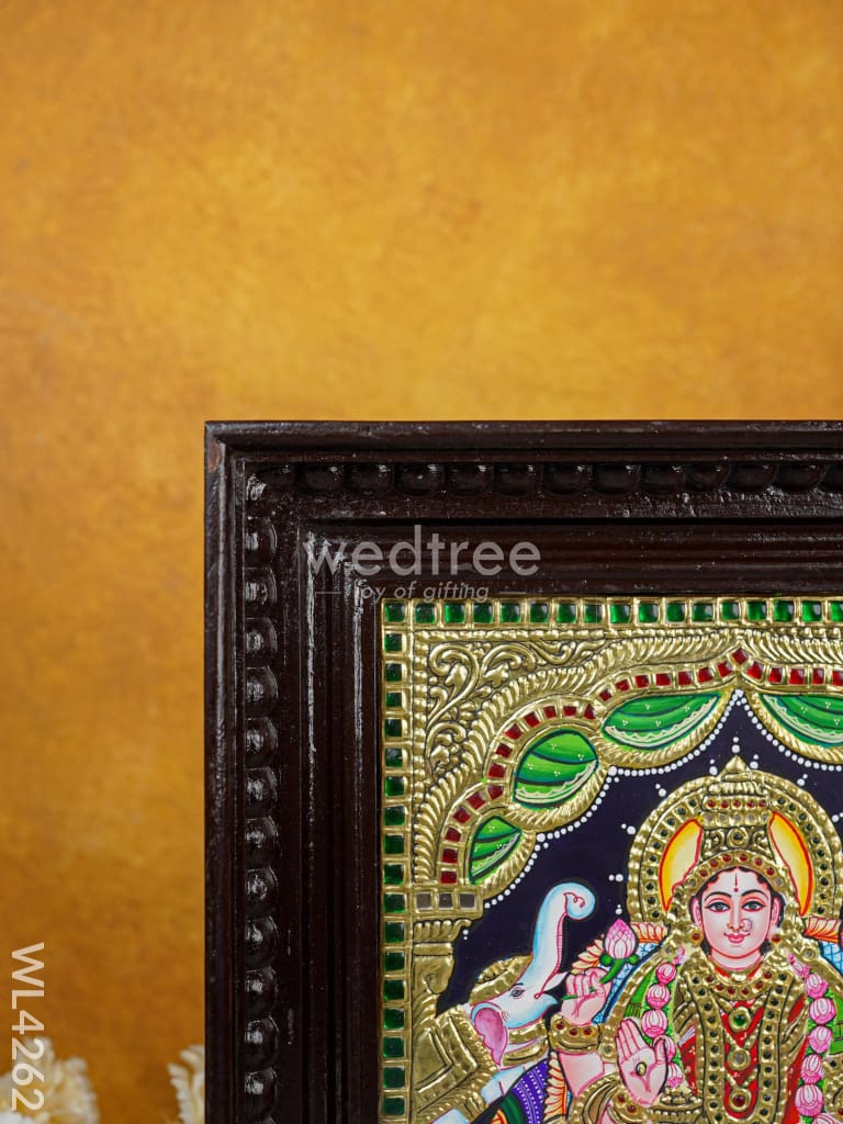 Tanjore Painting - Gajalakshmi 12 x 10 inch - Flat [Gold Foil] - WL4262