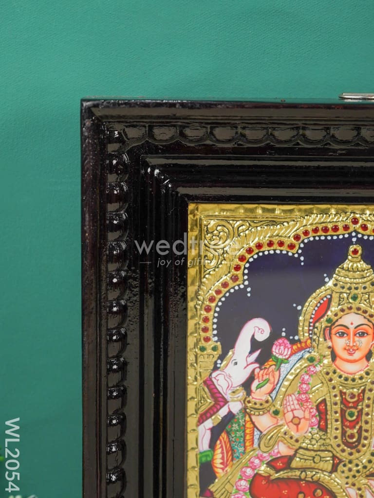 Tanjore Painting - Gajalakshmi - Flat (Gold Foil) - 10x8 inch - WL2054