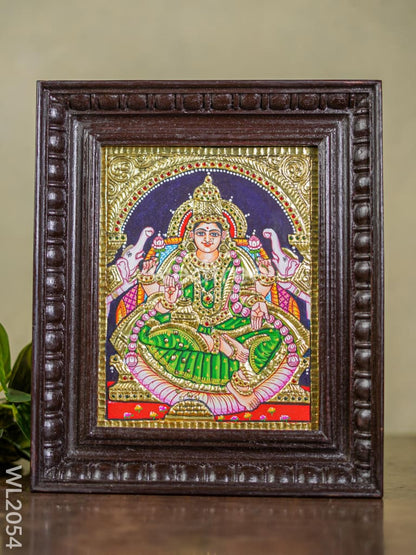 Tanjore Painting - Gajalakshmi - Flat (Gold Foil) - 10x8 inch - WL2054
