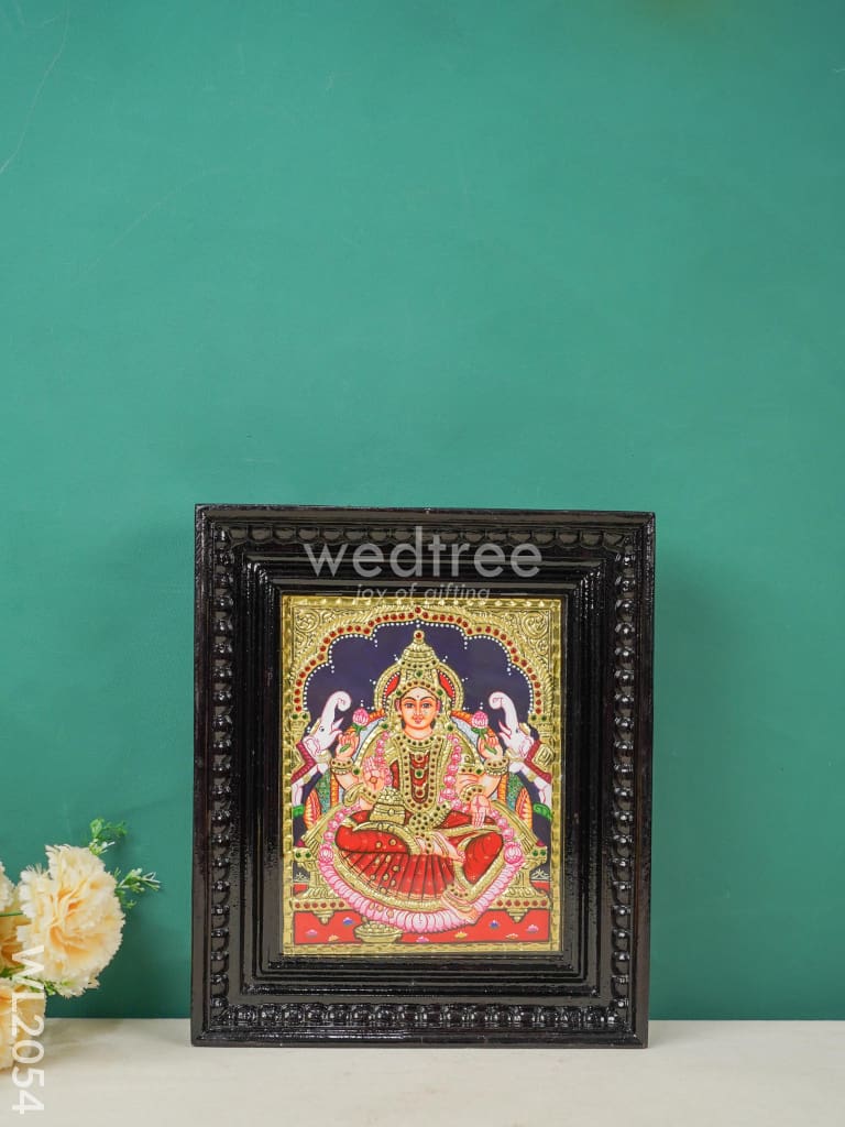 Tanjore Painting - Gajalakshmi - Flat (Gold Foil) - 10x8 inch - WL2054
