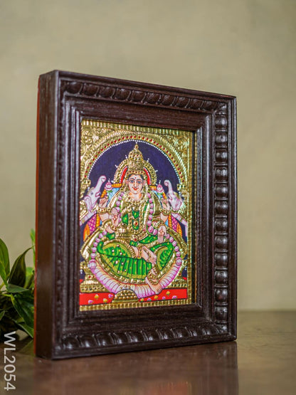 Tanjore Painting - Gajalakshmi - Flat (Gold Foil) - 10x8 inch - WL2054