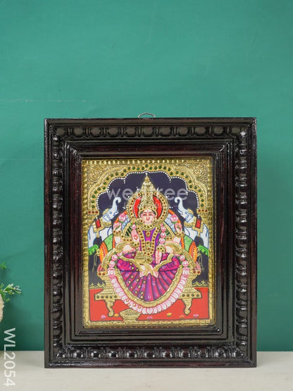 Tanjore Painting - Gajalakshmi - Flat (Gold Foil) - 10x8 inch - WL2054