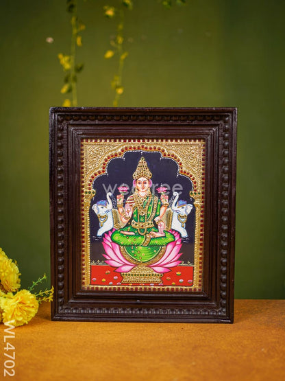 Tanjore Painting - Gajalakshmi - Flat (Gold Foil) - 12x10 inch - WL4702