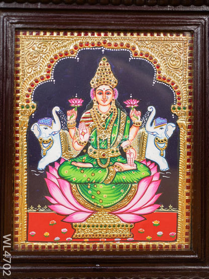 Tanjore Painting - Gajalakshmi - Flat (Gold Foil) - 12x10 inch - WL4702