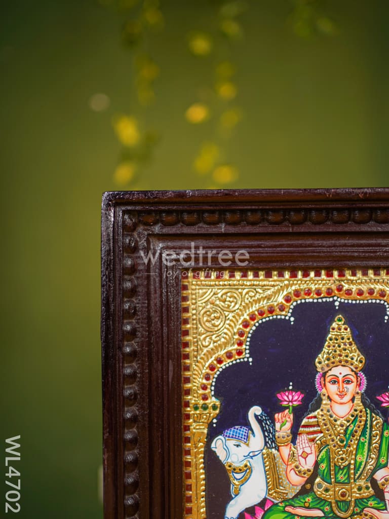 Tanjore Painting - Gajalakshmi - Flat (Gold Foil) - 12x10 inch - WL4702