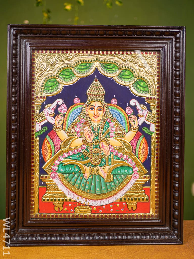 Tanjore Painting - Gajalakshmi - Flat (Gold Foil) - 18x14 inch - WL4711
