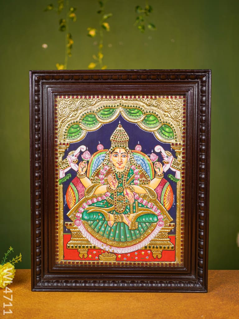 Tanjore Painting - Gajalakshmi - Flat (Gold Foil) - 18x14 inch - WL4711