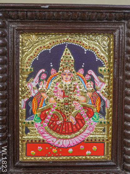 Tanjore Painting - Gajalakshmi - Flat (Gold Foil) - 8x6 - WL1823