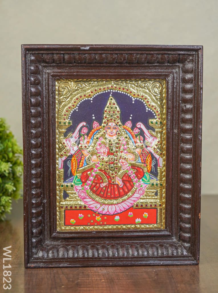 Tanjore Painting - Gajalakshmi - Flat (Gold Foil) - 8x6 - WL1823