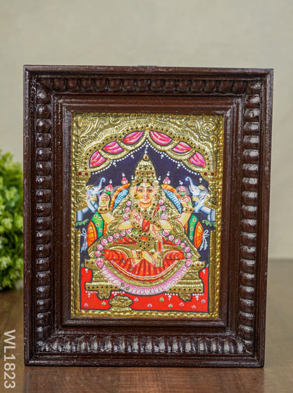 Tanjore Painting - Gajalakshmi - Flat (Gold Foil) - 8x6 - WL1823