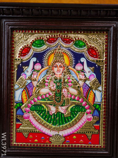 Tanjore Painting - Galajalakshmi 12 x 10 inch - Flat [Gold Foil] - WL3971
