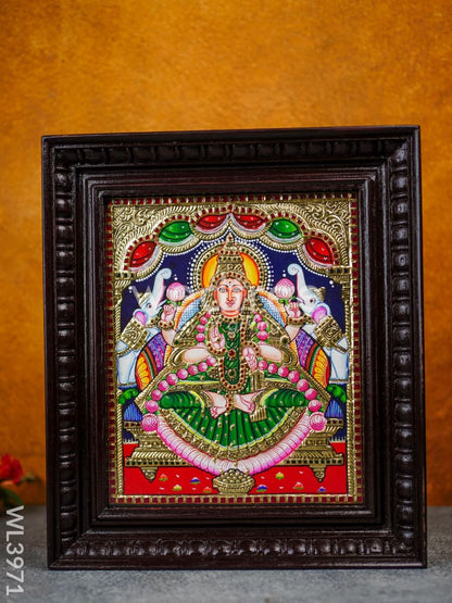 Tanjore Painting - Galajalakshmi 12 x 10 inch - Flat [Gold Foil] - WL3971