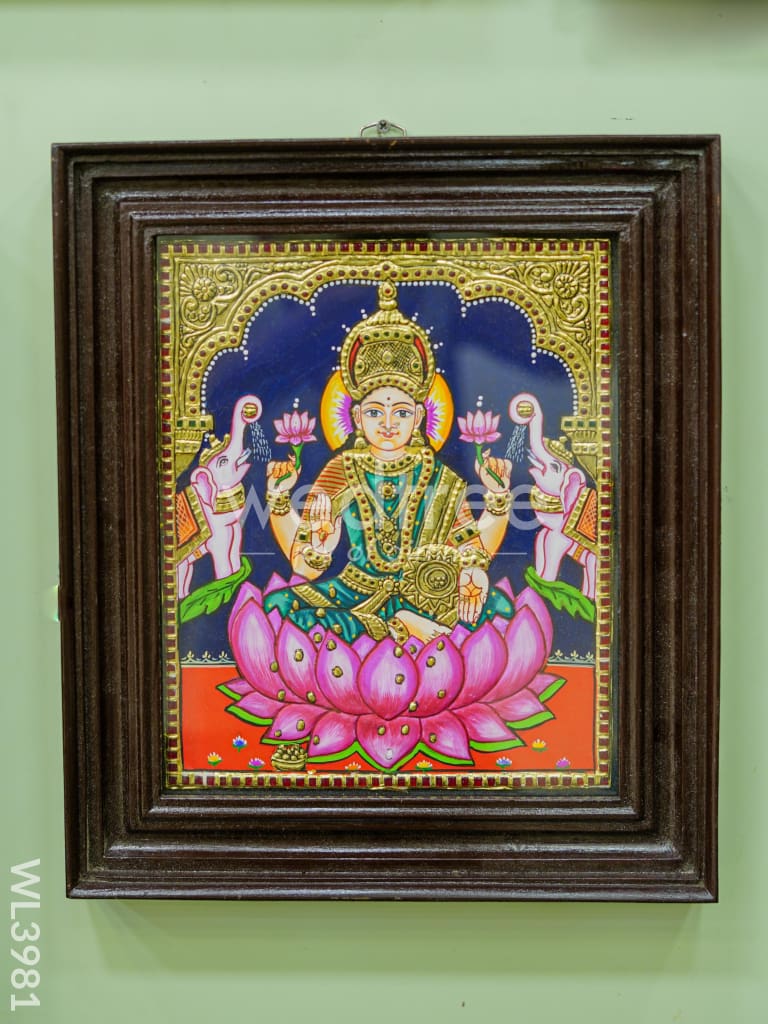 Tanjore Painting - Galajalskhmi - 12 x 10 inch - Flat [Gold Foil] - WL3981