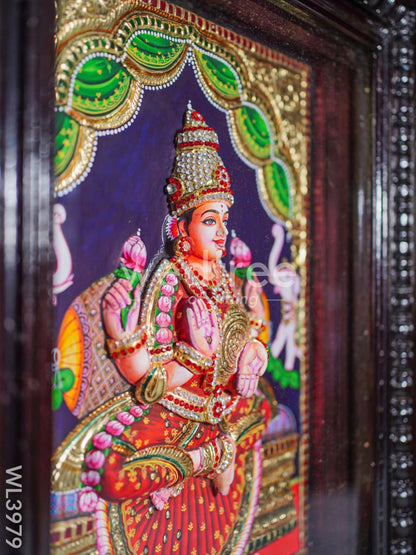 Tanjore Painting - Galajalskhmi 18 x 14 inch - Fully Embossed - WL3979