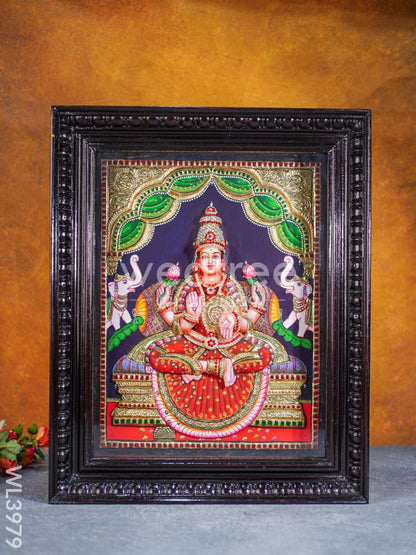 Tanjore Painting - Galajalskhmi 18 x 14 inch - Fully Embossed - WL3979