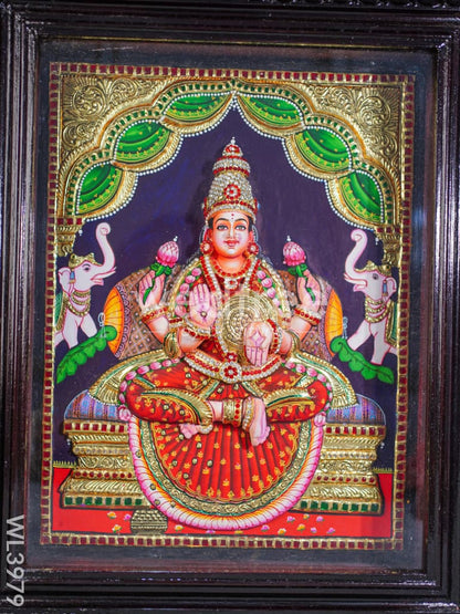 Tanjore Painting - Galajalskhmi 18 x 14 inch - Fully Embossed - WL3979