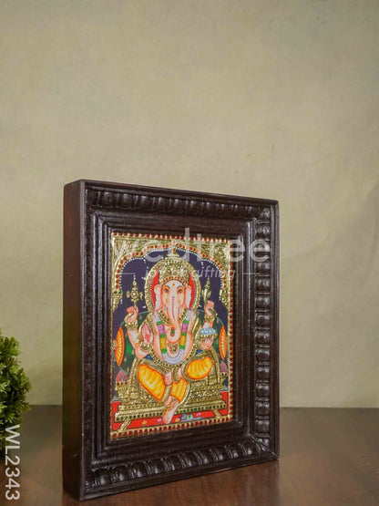 Tanjore Painting - Ganesha 10x8 - Flat (Gold foil) - WL2343