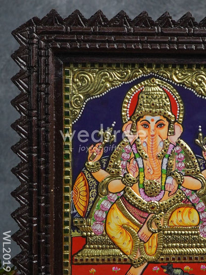 Tanjore Painting Ganesha (Chettinad Frame) - Flat Work- 8x6 - WL2019