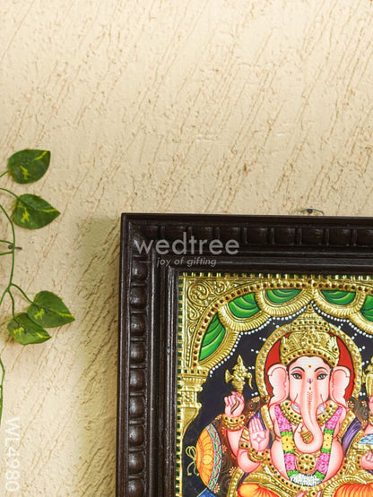 Tanjore Painting - Ganesha - Flat (Gold Foil) - 12x10 inch - WL4980