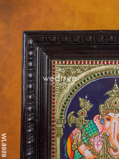 Tanjore Painting - Ganesha - Flat (Gold Foil) - 15x12 inch - WL4079