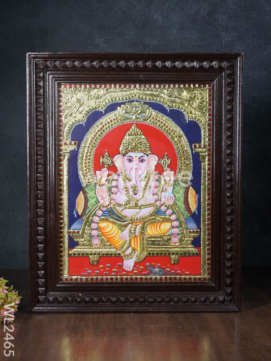 Tanjore Painting - Ganesha - Flat (Gold Foil) - 18x14 inch - WL2465