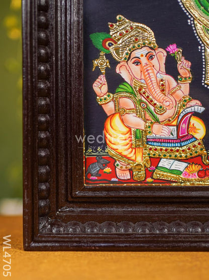 Tanjore Painting - Ganesha - Flat (Gold Foil) - 8x6 inch- WL4705