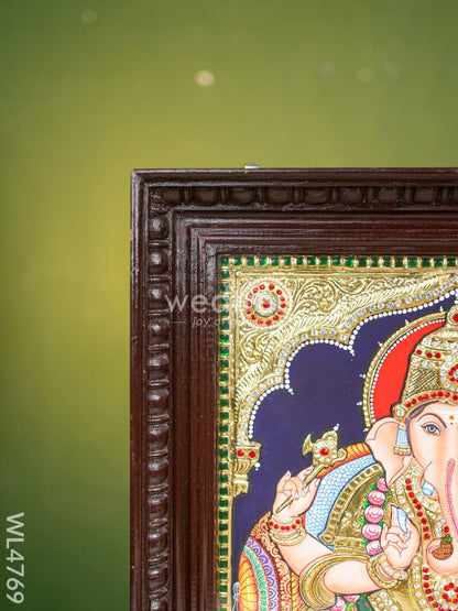 Tanjore Painting - Ganesha - Semi Embossed - 18x14 inch - WL4769