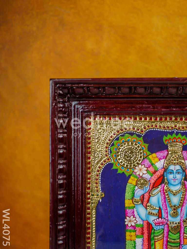Tanjore Painting - Guruvayurappan 15 x 12 inch - Flat [Gold Foil] - WL4075