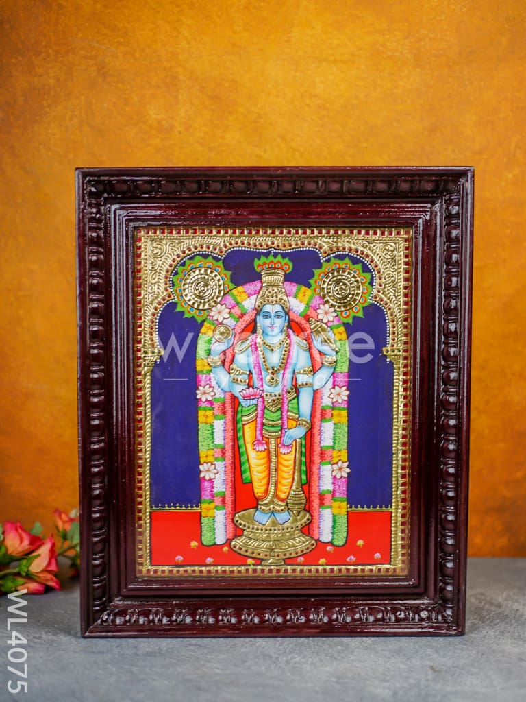 Tanjore Painting - Guruvayurappan 15 x 12 inch - Flat [Gold Foil] - WL4075