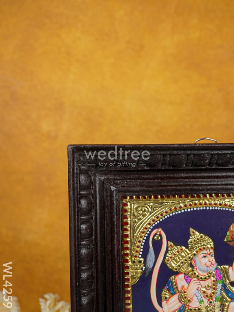 Tanjore Painting - Hanuman 10 x 8 inch - Flat [Gold Foil] - WL4259