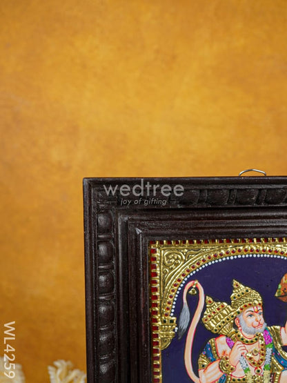 Tanjore Painting - Hanuman 10 x 8 inch - Flat [Gold Foil] - WL4259