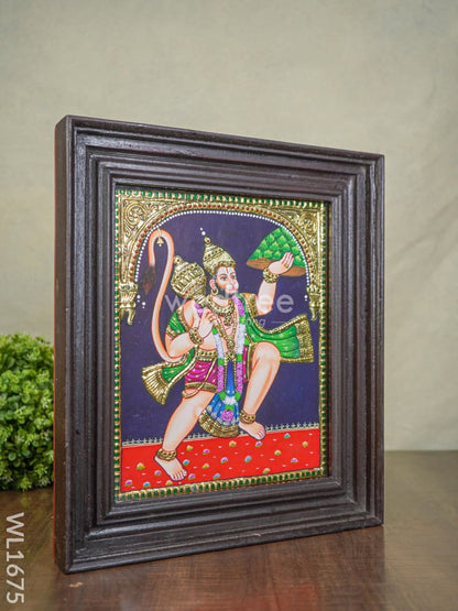 Tanjore Painting - Hanuman - Flat (Gold Foil) - 15x12 inch - WL1675